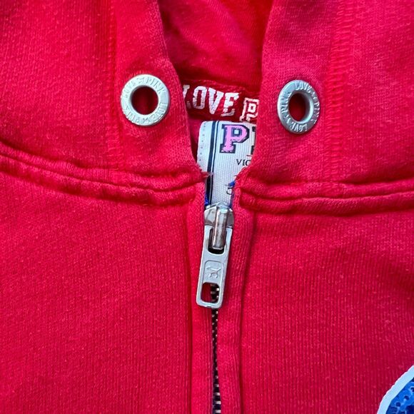 PINK Victoria's Secret Hoodie Jacket M Philadelphia Phillies Red Take Me Home - Picture 5 of 14